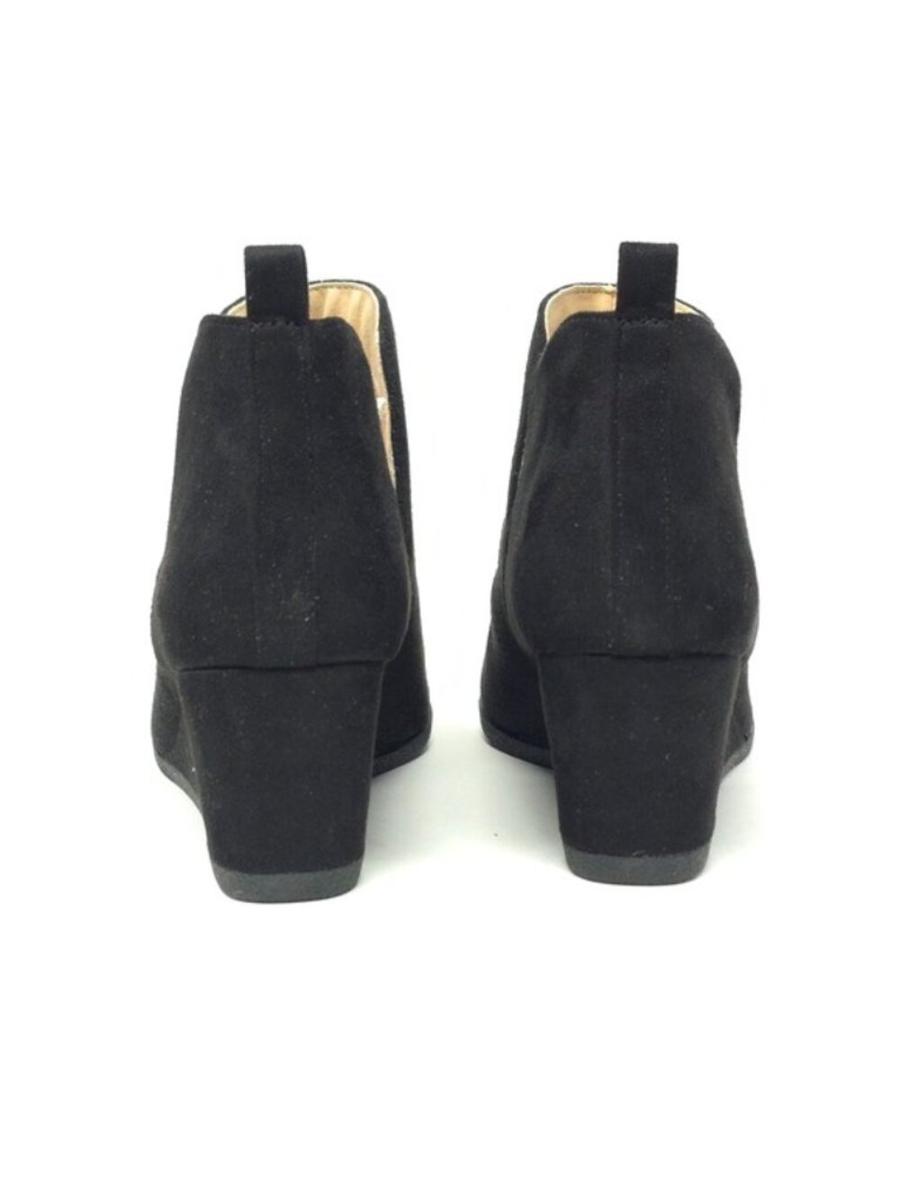 Journee Collection Mylee Black Pull-On Wedge Booties 9M - Picture 4 of 13